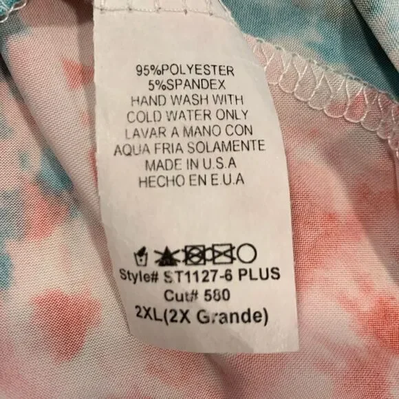 V neck/back multicolored tunic w/pockets - Picture 12 of 15